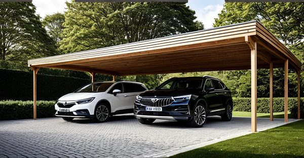 Carport 2 pentes : élégance et fonctionnalité en bois douglas